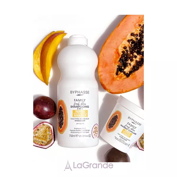 Byphasse Family Fresh Delice Shampoo Papaya, Passion fruit and Mango ������� ��� ������� � ������, ������� �� ����� 2 � 1