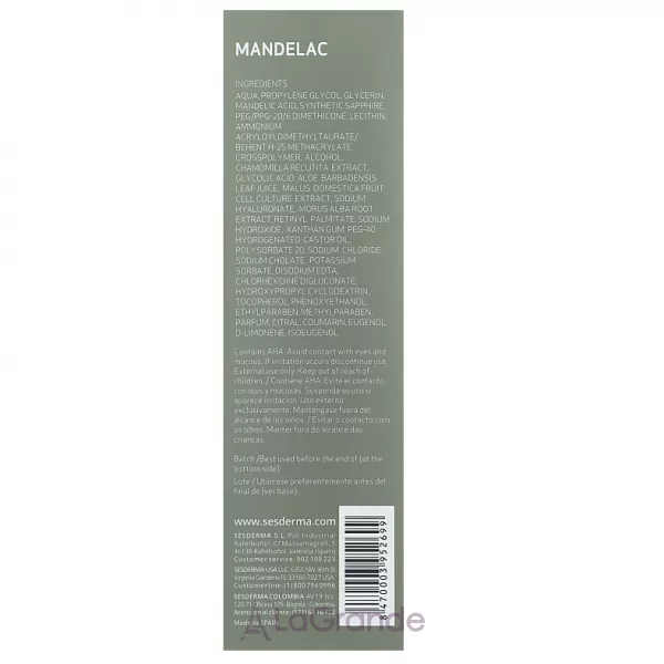 SesDerma Mandelac Moisturizing Gel ���������� ����������� ���� � ���������� ��������