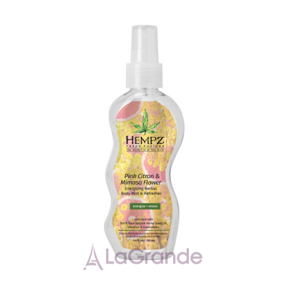 Hempz Fresh Fusions Pink Citron & Mimosa Flower Energizing Herbal Body Mist & Refreshe     