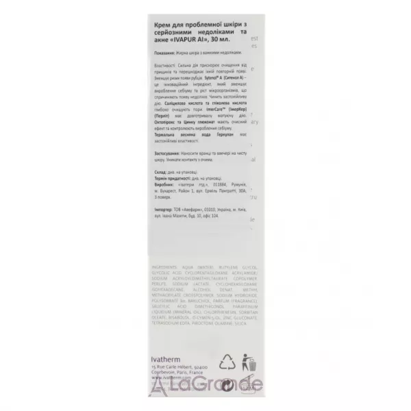 Ivatherm Ivapur A.I. Akne-syt Cream ���� ��� ��������� ���� � ���������� ��������� �� ����