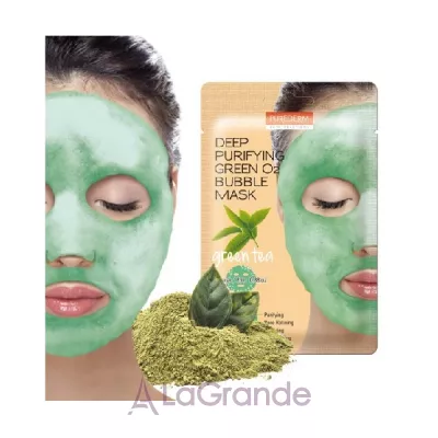 Purederm Deep Purifying Green O2 Bubble Mask Green Tea    