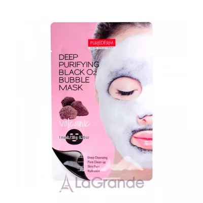 Purederm Deep Purifying Black O2 Bubble Mask Volcanic      