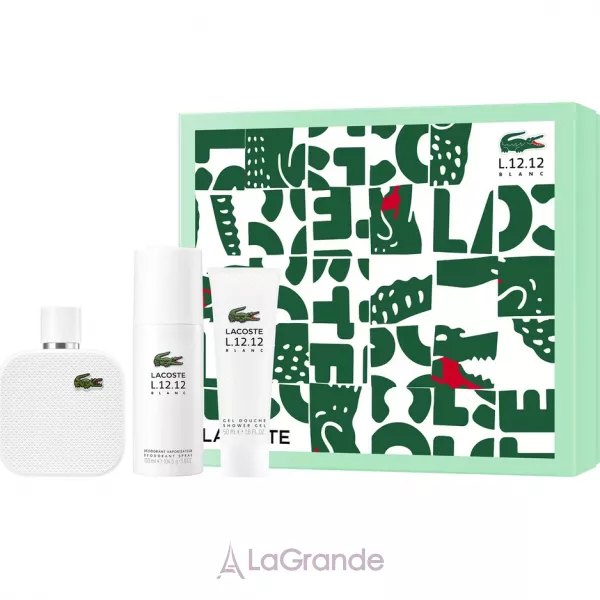 Lacoste Eau de Lacoste 12.12 Blanc Man ���� (�������� ���� 100 �� + ���� ��� ���� 50 �� + ���������� 150 ��)