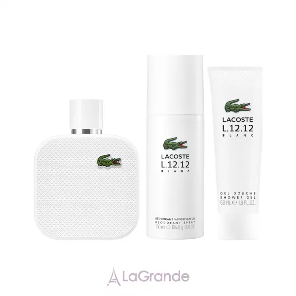 Lacoste Eau de Lacoste 12.12 Blanc Man ���� (�������� ���� 100 �� + ���� ��� ���� 50 �� + ���������� 150 ��)
