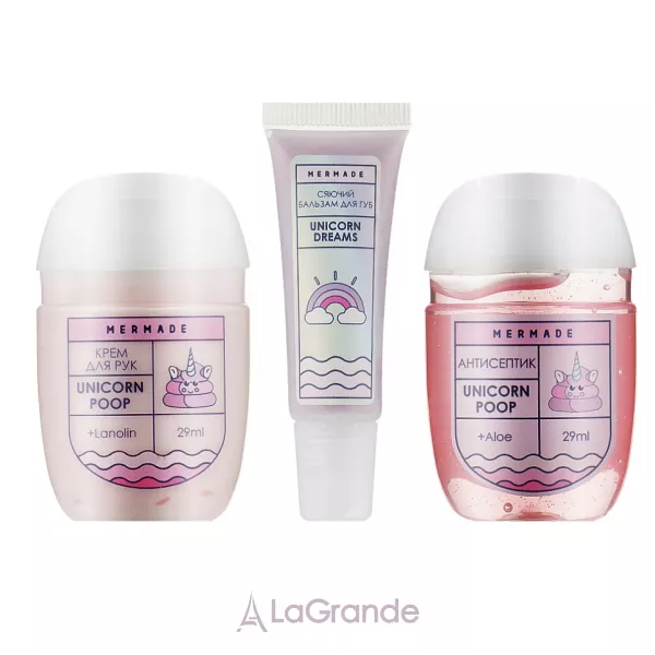 Mermade Unicorn Poop ������������ ���� (h/antiseptic/29ml + lips/balm/10ml + h/cr/29ml)