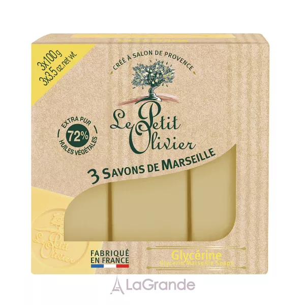 Le Petit Olivier 3 traditional Marseille Soaps Glycerin ����������� ���� 