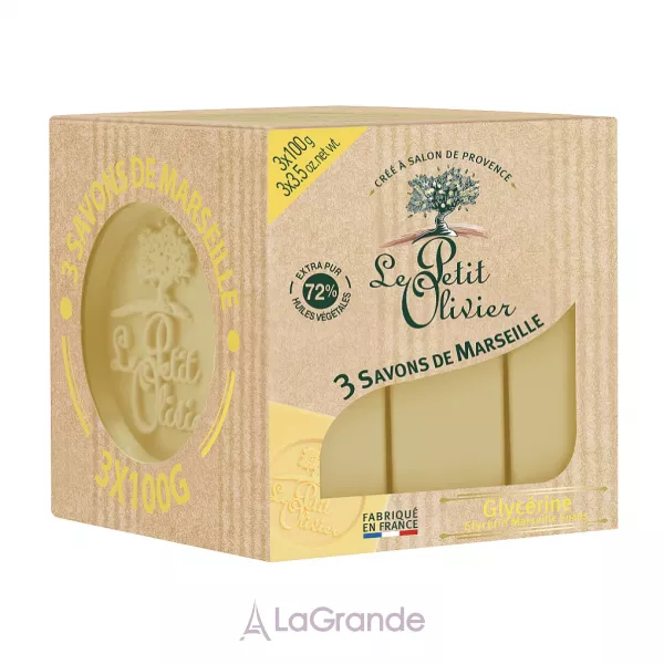 Le Petit Olivier 3 traditional Marseille Soaps Glycerin ����������� ���� 