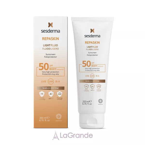SesDerma Laboratories Repaskin Light Fluid Body Sunscreen SPF50 ������ ������������� ����� ��� ���