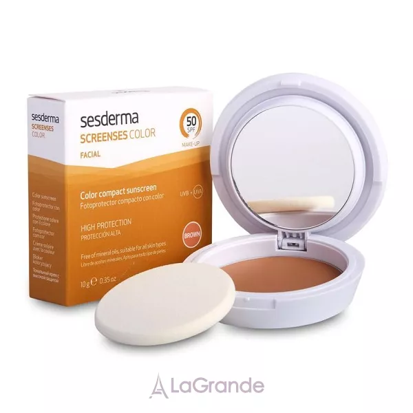 SesDerma Laboratories Screen Ses Compact SPF 50 Brown �������������� ��������� ����, ����������