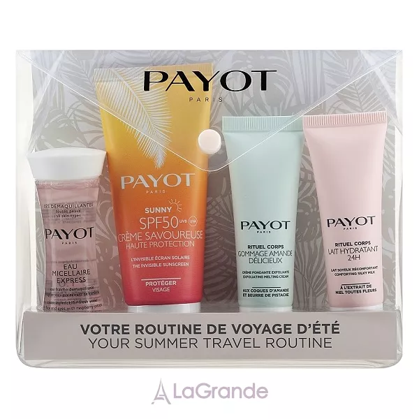 Payot Summer Travel Routine Set �������� ����� ��� ���� � ���� (mic/30ml + cr/50ml + scr/25ml + b/milk/25ml)