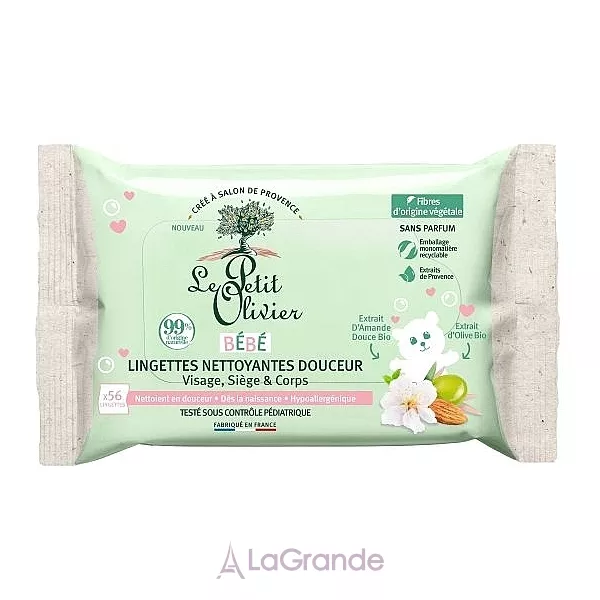 Le Petit Olivier Gentle Cleansing Wipes Face, Seat & Body ������ ��������� ��������, 56 ��