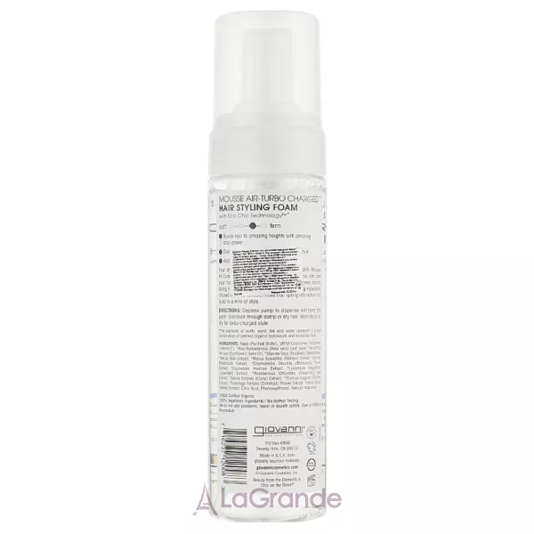 Giovanni Eco Chic Mousse Air Turbo-Charged Hair Styling Foam ���� ��� ����� ������� ��������
