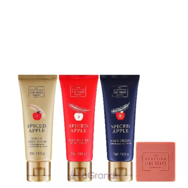 Scottish Fine Soaps Spiced Apple Luxurious Gift Set ���� ������ �� ������  (scr/75ml + b/cr/75ml + h/cr/75ml + soap/40g)