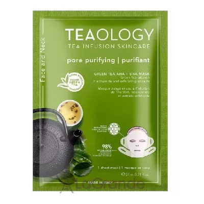 Teaology Green Tea Niacinamide & Aha Exfoliating Neck & Face Mask    