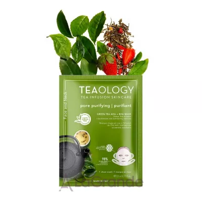 Teaology Green Tea Niacinamide & Aha Exfoliating Neck & Face Mask    
