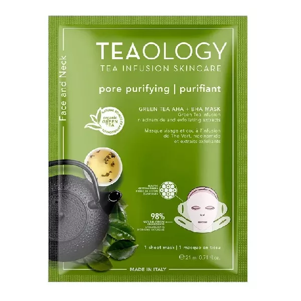 Teaology Green Tea Niacinamide & Aha Exfoliating Neck & Face Mask ������� ����� ��� �������