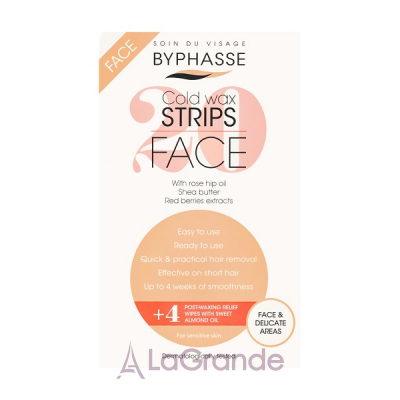 Byphasse Cold Wax Strips Face & Delicate Areas For Sensitive Skin             