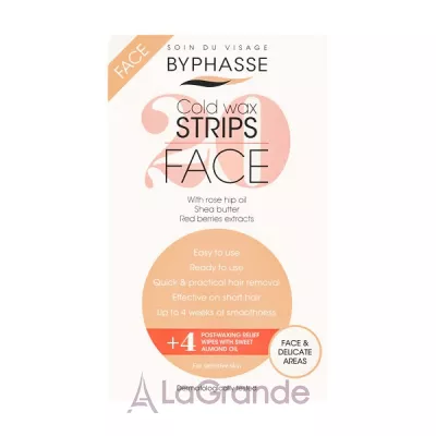 Byphasse Cold Wax Strips Face & Delicate Areas For Sensitive Skin             