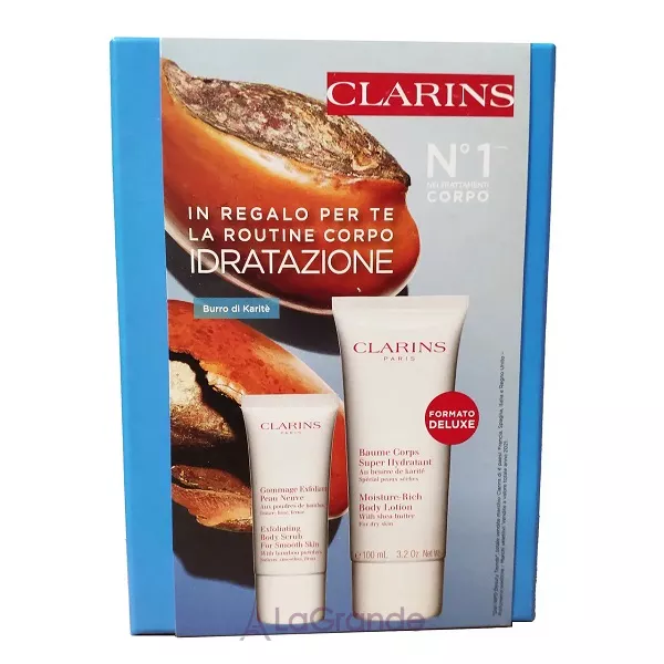 Clarins Body Care Essentials ����� (����� Clarins Exfoliating Body Scrub For Smooth Skin 30 �� + ����������� ������ Clarins Moisture-Rich Body Lotion 100 ��)