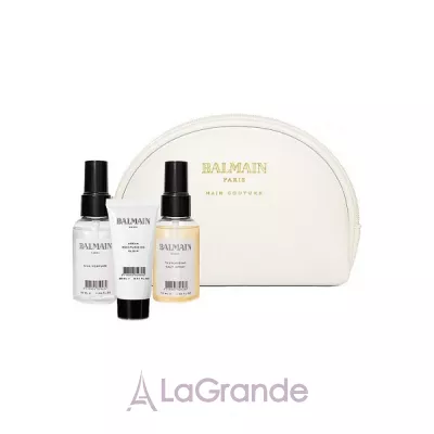 Balmain Paris Hair Couture White Cosmetic Styling Bag  (   20  +     50  +     볺 50 )