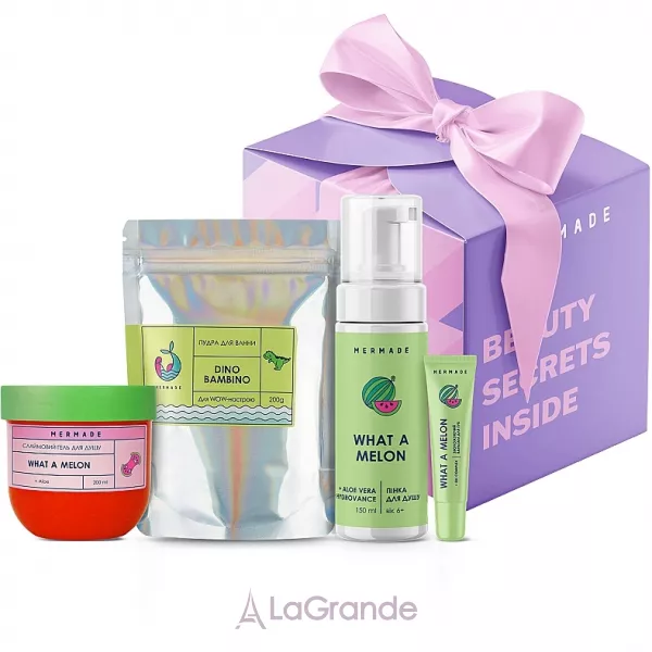 Mermade "What A Melon" (sh/foam/150ml + b/powder/200g + lip/balm/10g + sh/gel/200ml) ���������� ����� ��� ����