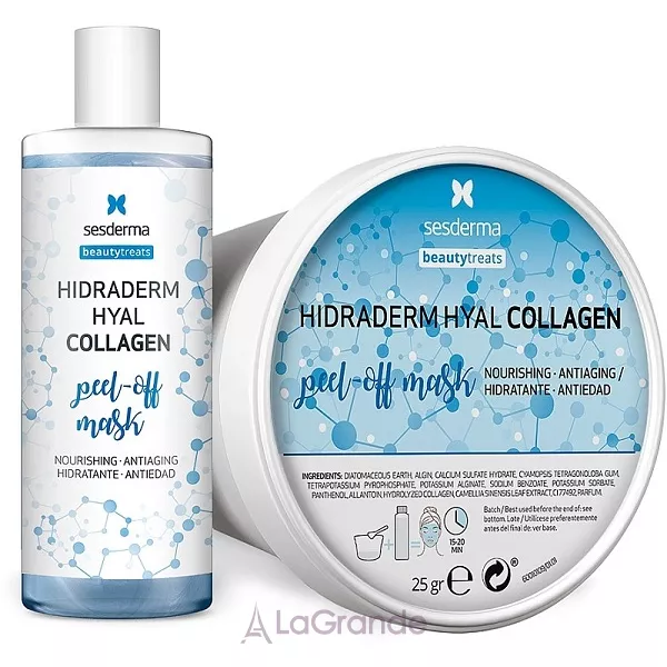 SesDerma Laboratories Beauty Treats Hidraderm Hyal Collagen Peel-Off Mask (liquid/75ml + powder/25g) �����-���� ��� ������� � ���������