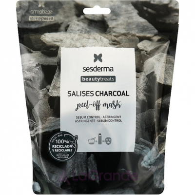 SesDerma Laboratories Beauty Treats Salises Charcoal Peel-Off Mask (liquid/75ml + powder/25g) -     