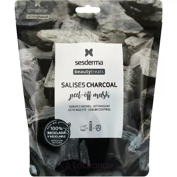 SesDerma Laboratories Beauty Treats Salises Charcoal Peel-Off Mask (liquid/75ml + powder/25g) �����-���� ��� ������� � �������� �������