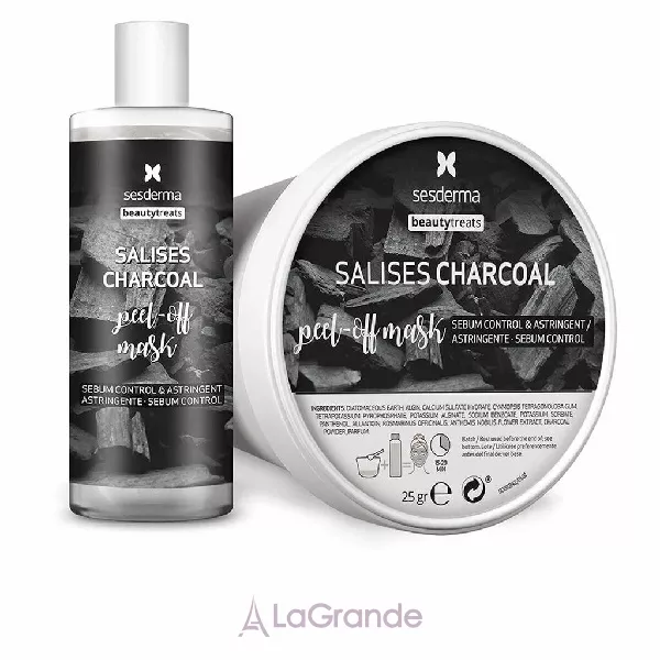 SesDerma Laboratories Beauty Treats Salises Charcoal Peel-Off Mask (liquid/75ml + powder/25g) �����-���� ��� ������� � �������� �������