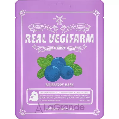 Fortheskin Super Food Real Vegifarm Double Shot Mask Blueberry        