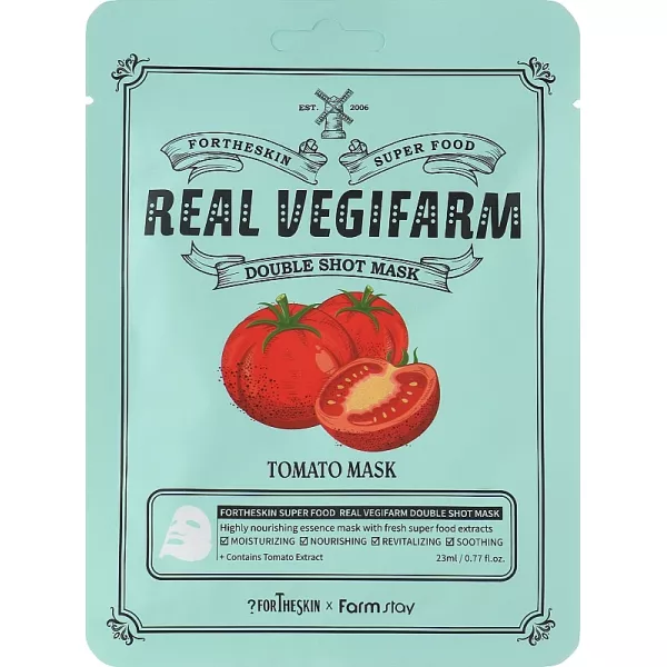 Fortheskin Super Food Real Vegifarm Double Shot Mask Tomato ����������� ����� ��� ���� � ���������� ������