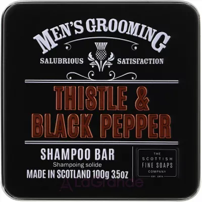 Scottish Fine Soaps Mens Grooming Thistle & Black Pepper Shampoo Bar    