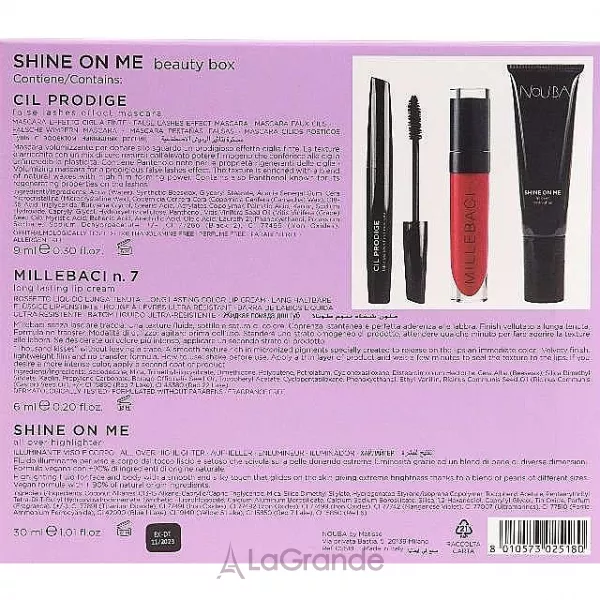 NoUBA Shine On Me Gift Set Red (mascara/9ml + lipstick/6ml + highlighter/30ml) ����� 