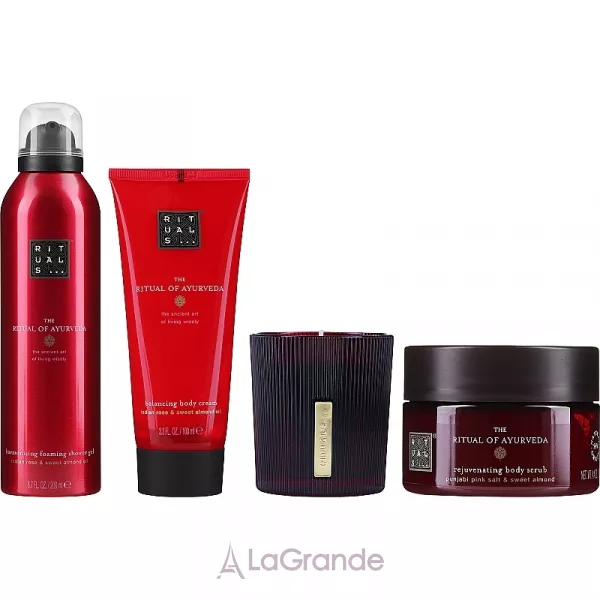 Rituals The Ritual of Ayurveda Medium Gift Set 2022 ����� (sh/gel/200ml + b/scrub/125g + b/cr/100ml + candle/140g)