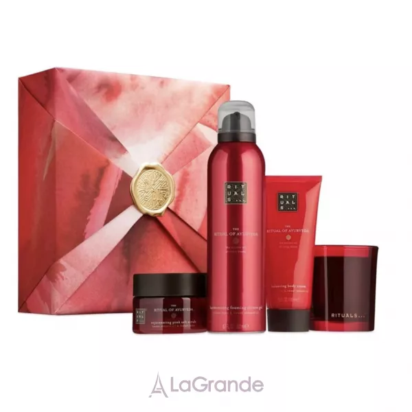 Rituals The Ritual of Ayurveda Medium Gift Set 2022 ����� (sh/gel/200ml + b/scrub/125g + b/cr/100ml + candle/140g)