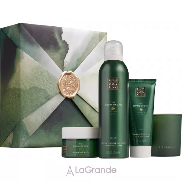 Rituals The Ritual of Jing Medium Set ����� (sh/foam/200ml + candle/140g + b/cr/100ml + b/scrub/125g)