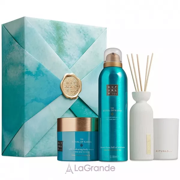 Rituals The Ritual of Karma Large Set ����� (sh/gel/200 ml + b/cr/200 ml + candle/140 g + diffuser/70 ml)
