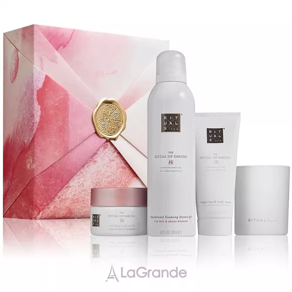 Rituals The Ritual Of Sakura Medium Gift Set 2023 ����� (scr/125g + cr/100ml + foam/200ml + �andle/140g)