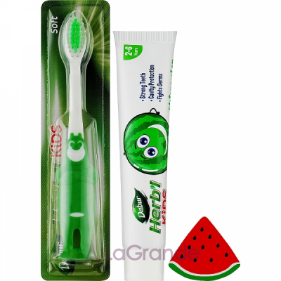 Dabur Herb'l Kids Watermelon (toothpaste/50g + toothbrush/1pcs + gift)    