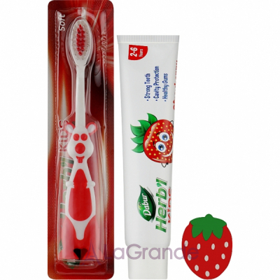 Dabur Herb'l Kids Srawberry (toothpaste/50g + toothbrush/1pcs + gift)    