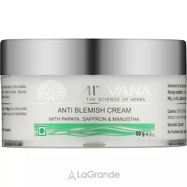 Mitvana Anti Blemish Cream with Papaya, Saffron & Manjistha ���� ������ ������������� ����