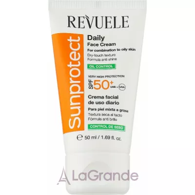 Revuele Sunprotect Oil Control Daily Face Cream For Combination To Oily Skin SPF 50+     