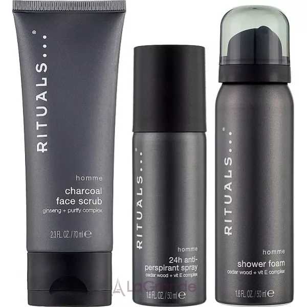 Rituals Homme Trial Set ����� (f/scrub/70ml + sh/gel/50ml + deo/50ml)