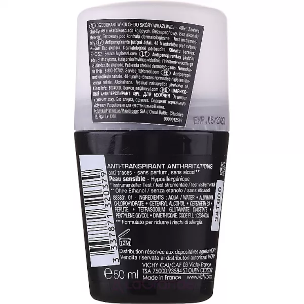 Vichy Homme Deo Anti-Transpirant 48H ��������� ����������