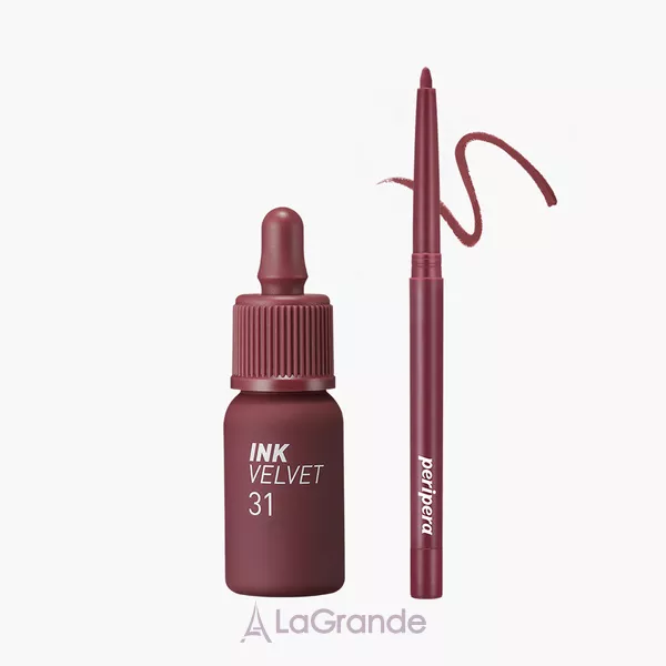Peripera Ink Velvet + Lip Liner Set #002 Wine Nude �������������� ����� ��� ���: �������� + ������-����
