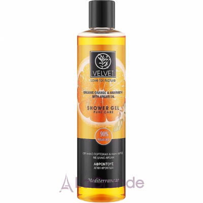 Velvet Love for Nature Organic Orange & Amaranth Shower Gel Pure Care   