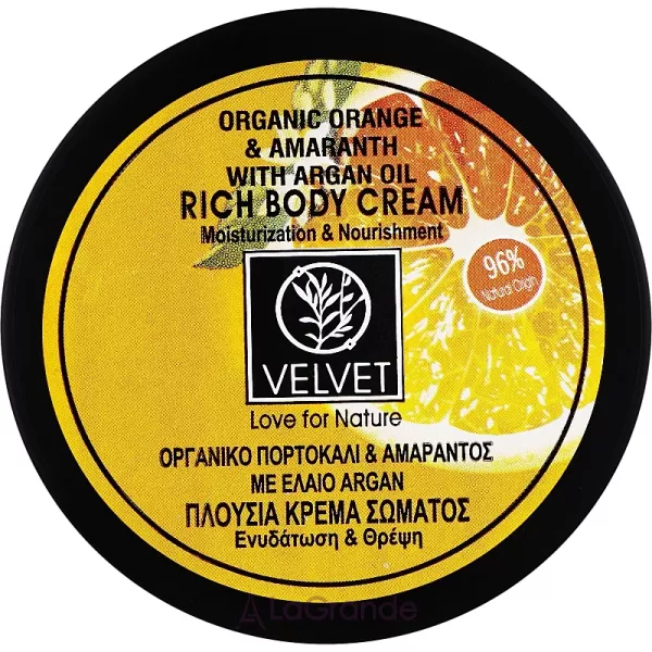 Velvet Love for Nature Organic Orange & Amaranth Rich Body Cream ���� ��� ��� 