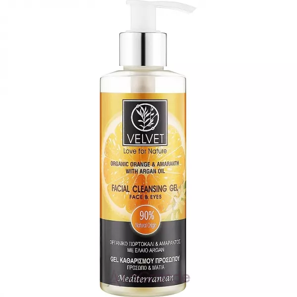 Velvet Love for Nature Organic Orange & Amaranth Facial Cleansing Gel Face & Eyes ������������ ���� ��� ������� �� ����