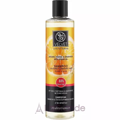 Velvet Love for Nature Organic Orange & Amaranth Shampoo Hair Pure Care    
