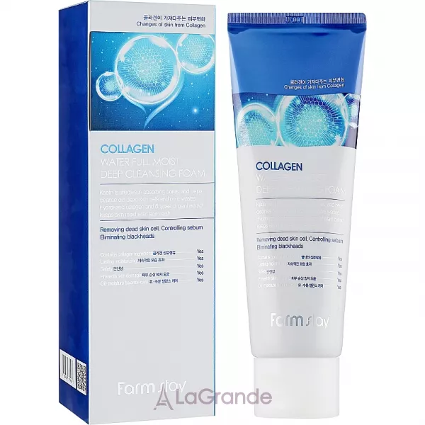 FarmStay Collagen Water Full Moist Deep Cleansing Foam ��������� ������������� ��� � ���������
